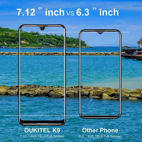 OUKITEL K9 Waterdrop 7.12″ FHD+ 1080*2244 16MP+2MP/8MP Smartphone 4GB 64GB Face ID 6000mAh 5V/6A Quick Charge OTG Mobile Phone  Stirmas