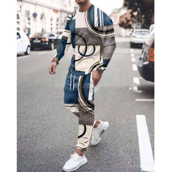 Men’s Set Casual Sportswear Fashion Male Running Suit Men Long-sleeved T-shirt+Sports Trousers 2-Piece Plus Size  Stirmas