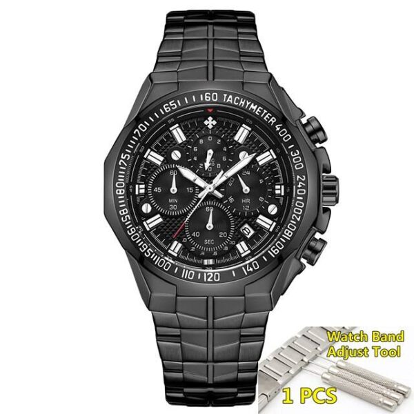 Gold Luxury Wristwatch Chronograph Men Wristwatches Color: Black Color: Black  Stirmas